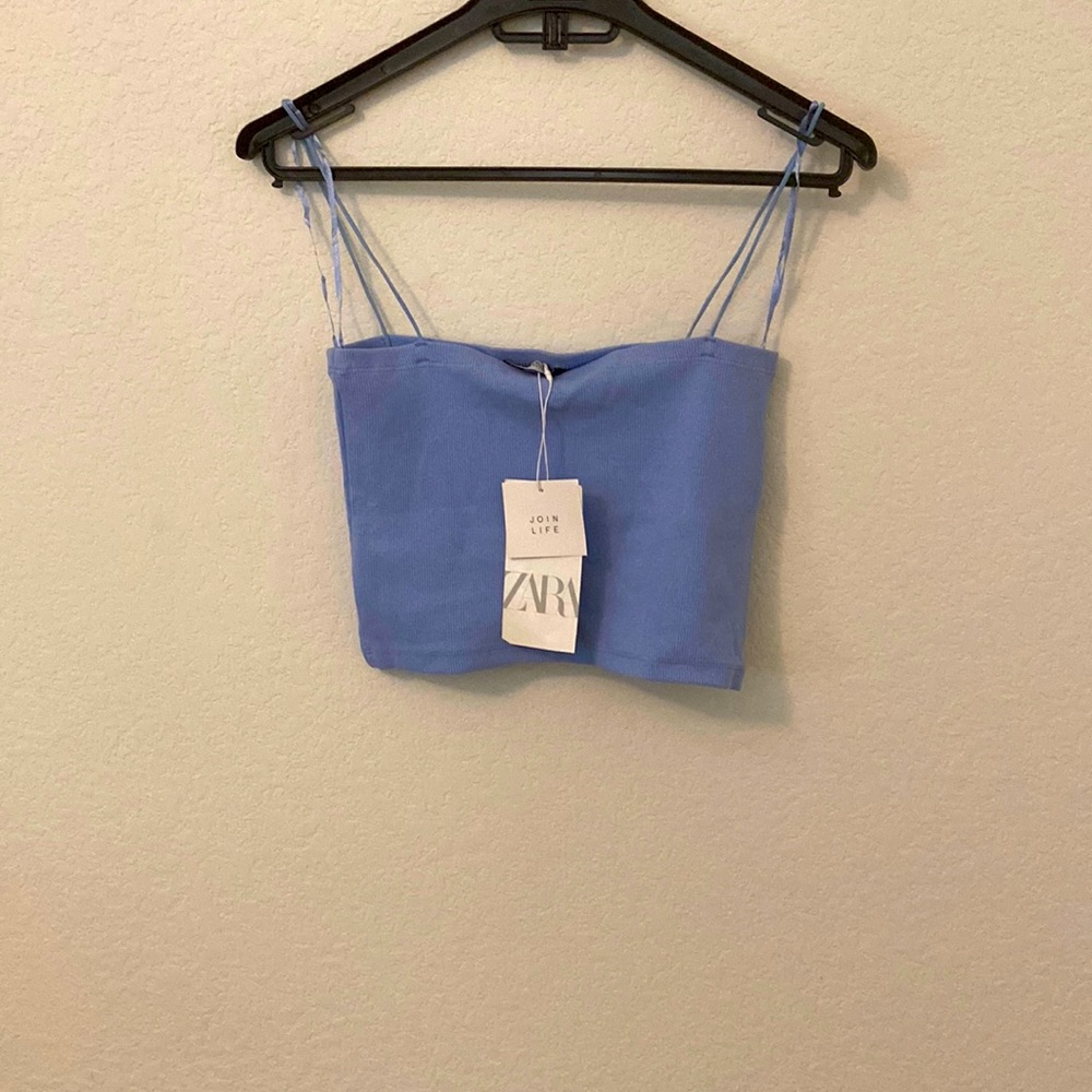 Blue Strap Crop Top